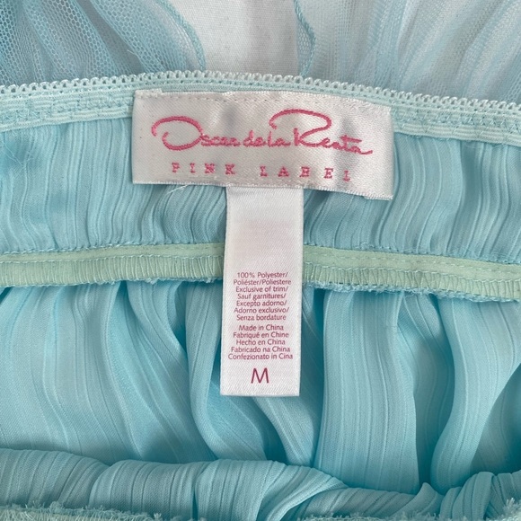 Oscar de la Renta Pink Label Sheer Blue Empire Waist Chemise Size M - Picture 8 of 8